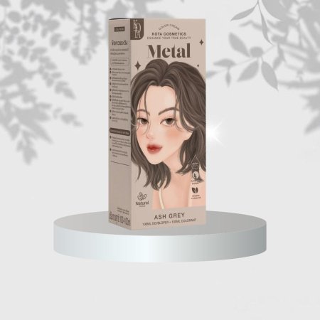 🩶 Kota | Metal ✨ صبغة الرمادي الآش العصري عضوية 100%